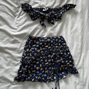 Her Pony Blue floral set